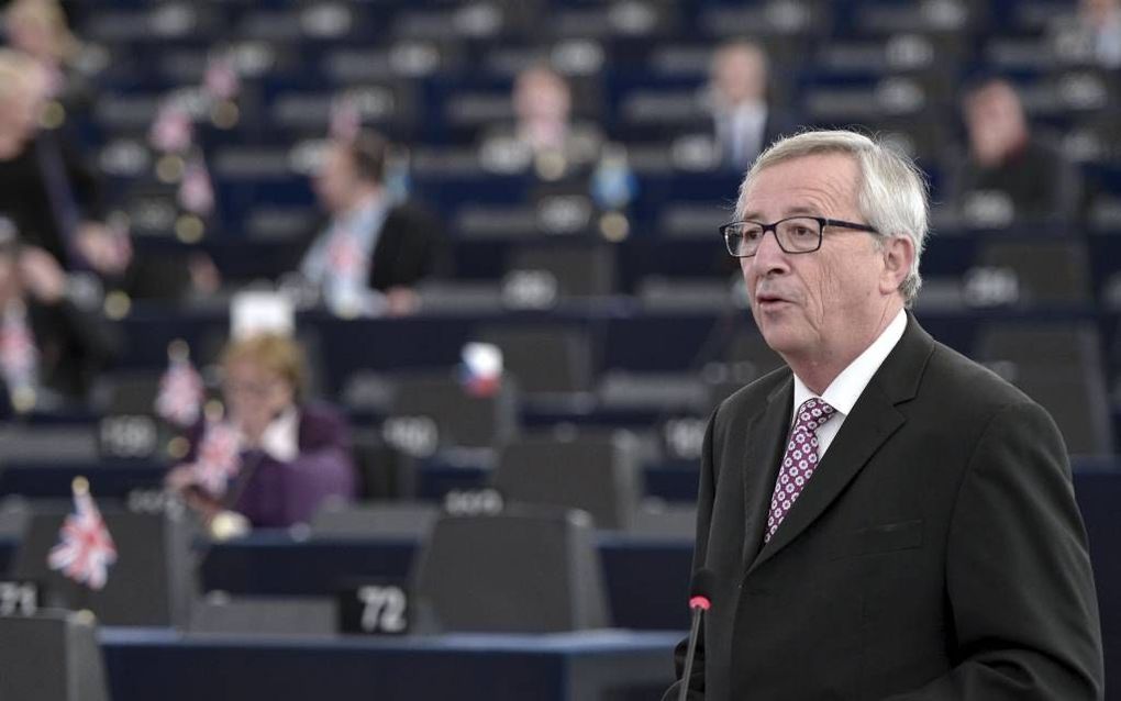 Jean-Claude Juncker in het Europees Parlement. beeld AFP