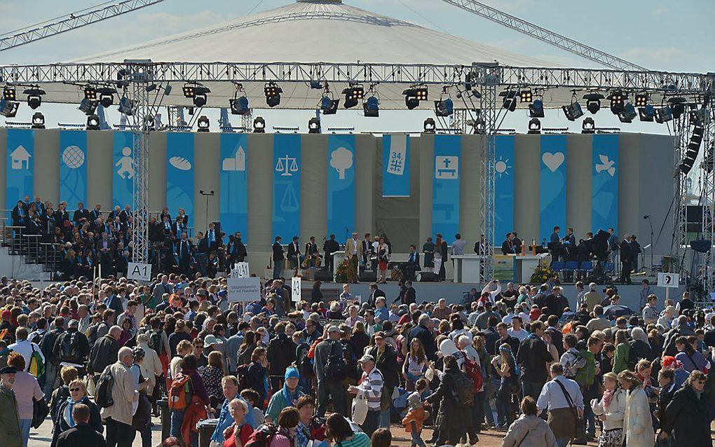 De Duitse Evangelische Kirchentag brengt tienduizenden mensen op de been. Beeld HafenCity