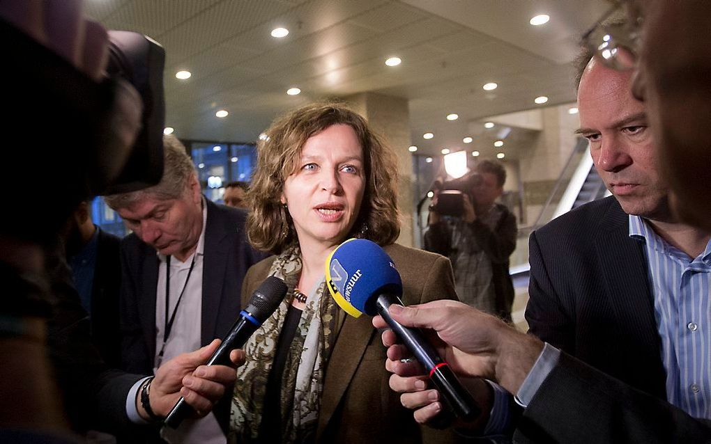 Minister Edith Schippers van Volksgezondheid, Welzijn en Sport arriveert in de Tweede Kamer. Beeld ANP