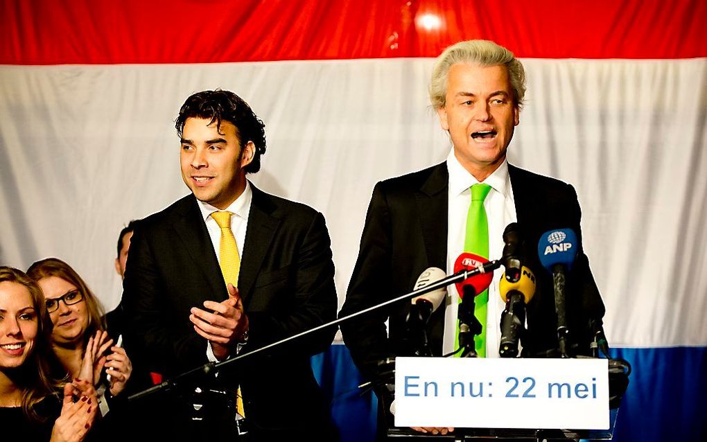 PVV-leider Geert Wilders op de bewuste verkiezingsavond. beeld ANP