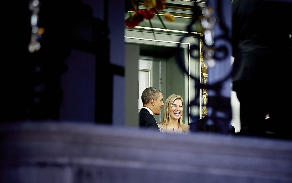 Het koningspaar ontvangt in maart de Amerikaanse president Obama op Paleis Huis ten Bosch. beeld ANP