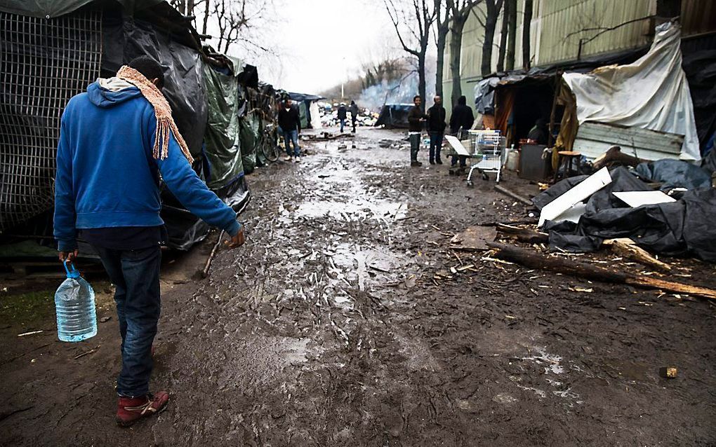 Migranten in Calais. Beeld AFP