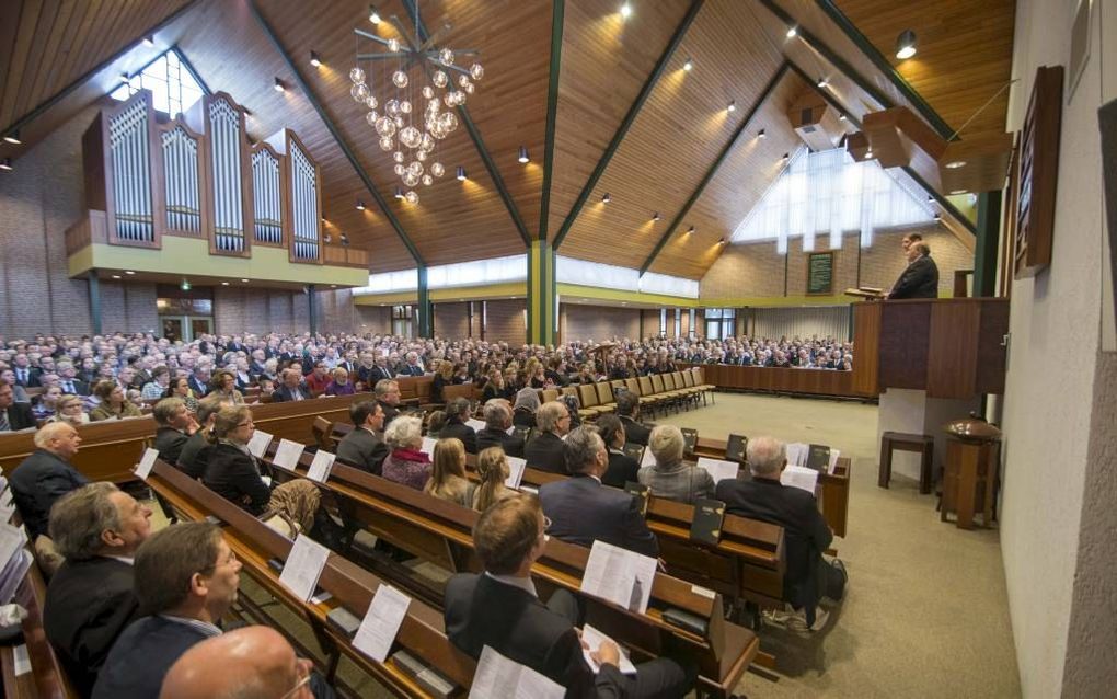 In Hardinxveld-Giessendam had dinsdag de jaarlijkse Israëldag van de Gereformeerde Gemeenten plaats. Beeld Cees van der Wal