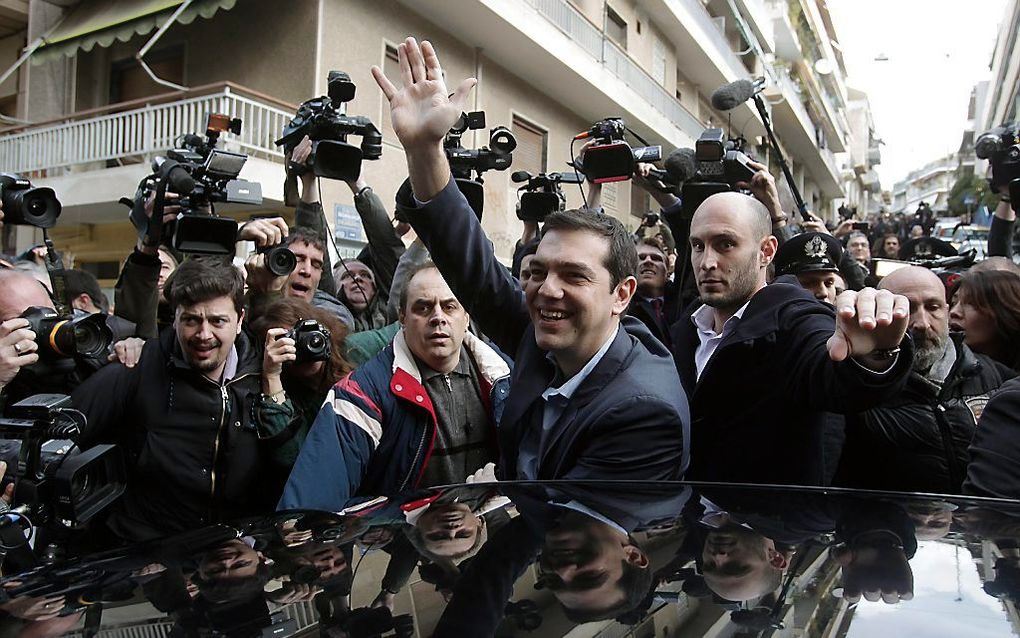 Leider van de Griekse partij Syriza, Tsipras. Beeld EPA