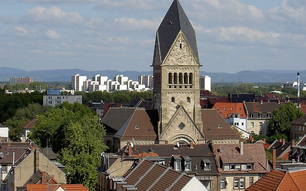 Evangelische Hafenkirche te Mannheim. beeld RD