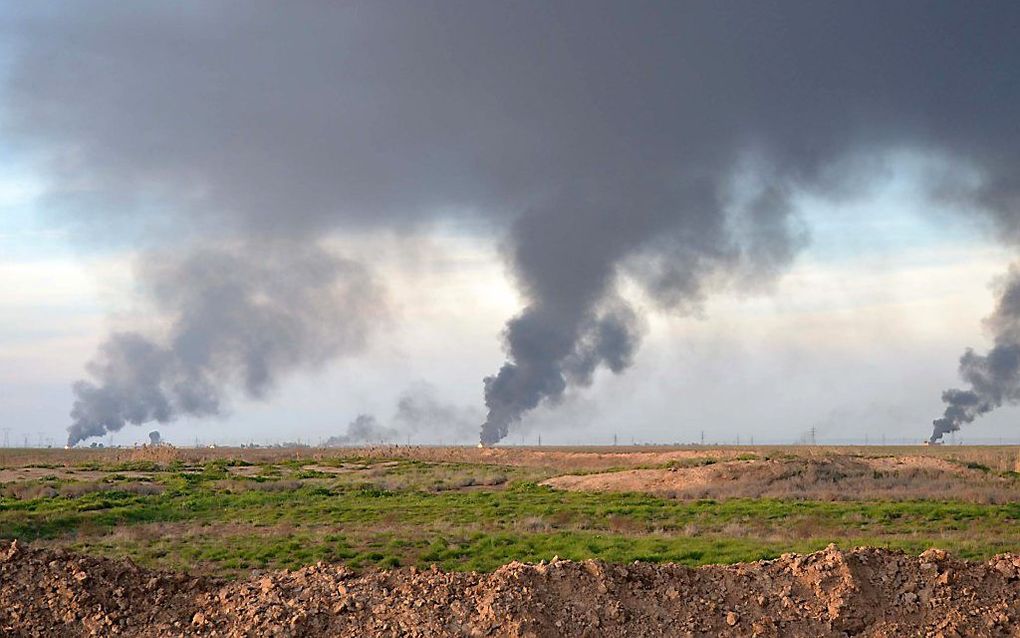 Strijd om olievelden in de buurt van Kirkuk in Irak. Beeld AFP