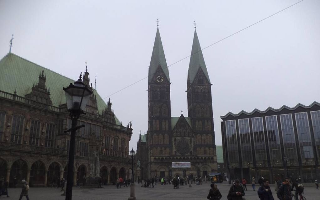 Bremen. Rechts het gebouw van de Landtag, het Bremer parlement. Beeld RD