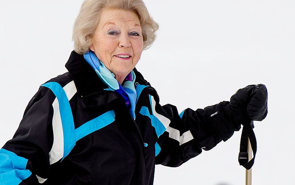 Prinses Beatrix tijdens de fotosessie in het Oostenrijkse Lech in 2014. beeld ANP