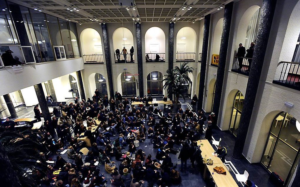 Studenten in het Maagdenhuis. Beeld ANP