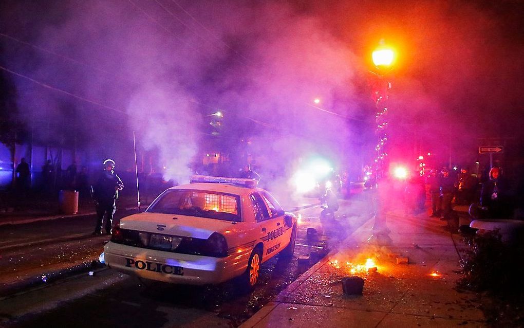 Rellen in Ferguson. Beeld EPA