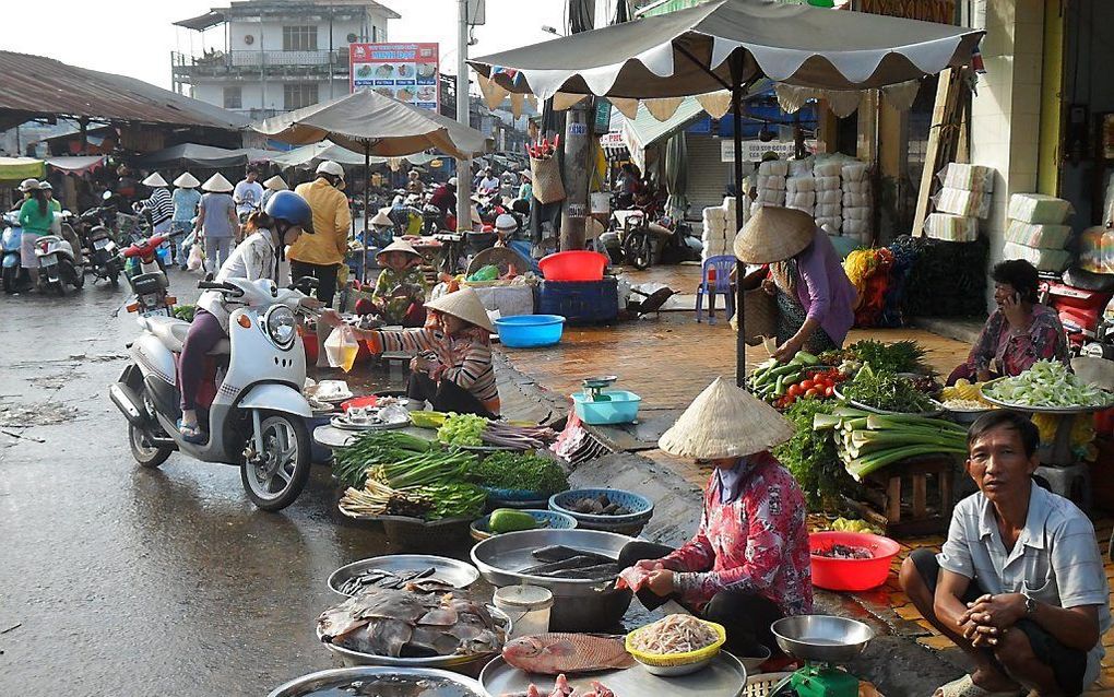 Markt in Vietnam. beeld Milei.vencel/Wikimedia