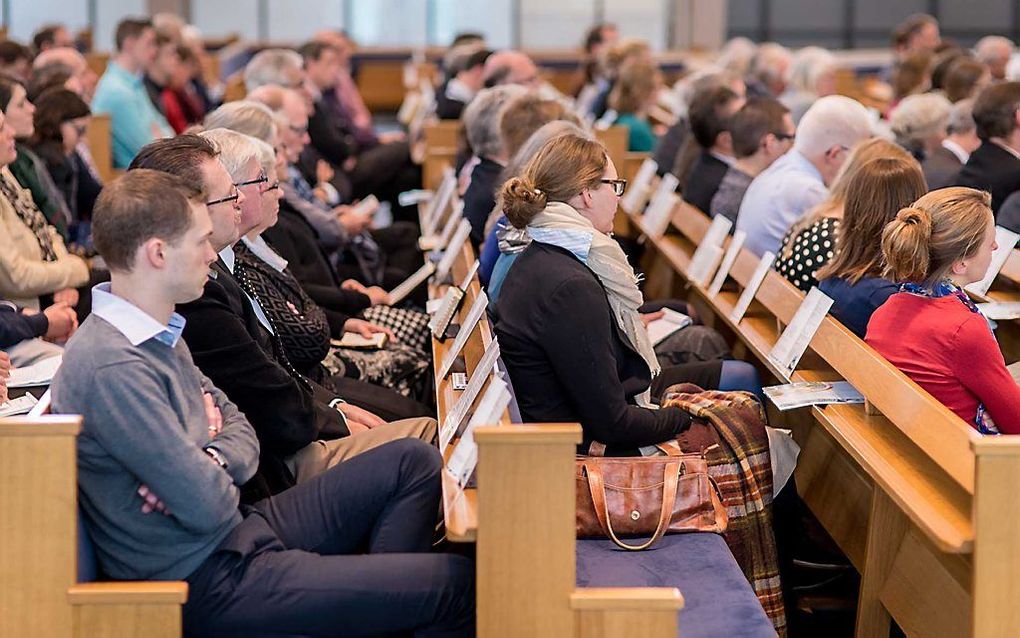 In Gouda werd zaterdagmorgen de landelijke evangelisatiedag van de Gereformeerde Gemeenten gehouden. beeld Niek Stam