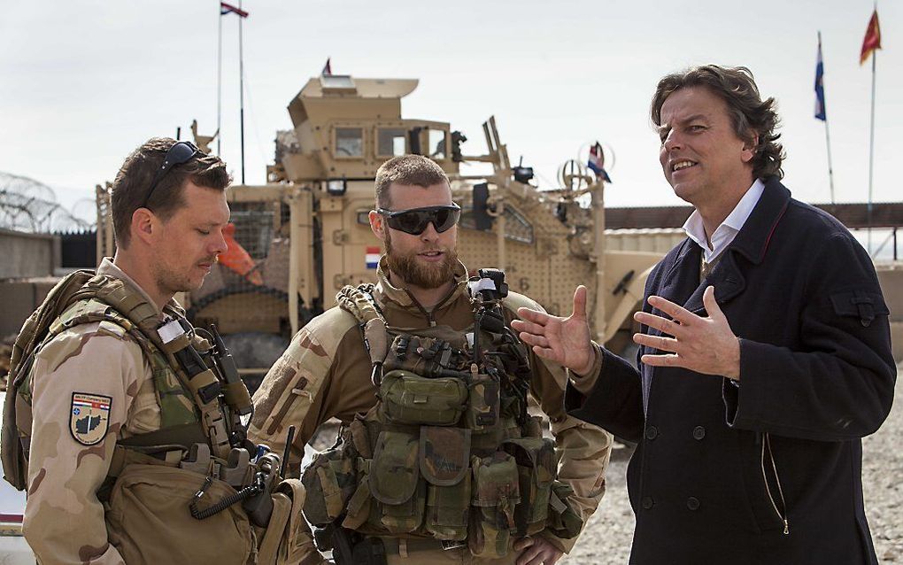 Minister Koenders van Buitenlandse Zaken in Afghanistan. beeld ANP