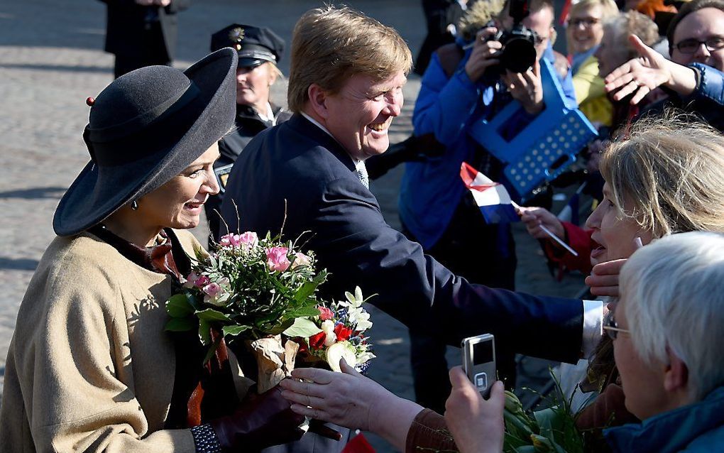 Het koningspaar in Lübeck, de hoofdstad van de Duitse deelstaat Sleeswijk-Holstein. beeld EPA