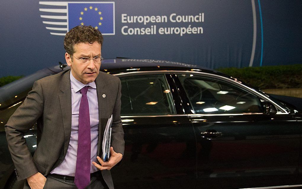 Dijsselbloem komt aan in Brussel. Beeld ANP