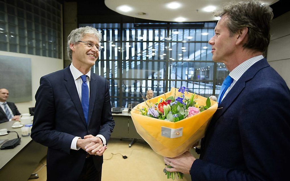 CU-Kamerlid Voordewind (rechts) met CU-fractievoorzitter Slob. beeld ANP