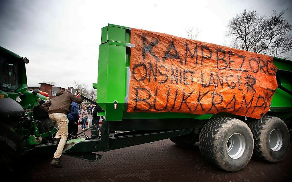 Protest tegen Kamp in Loppersum. Beeld ANP