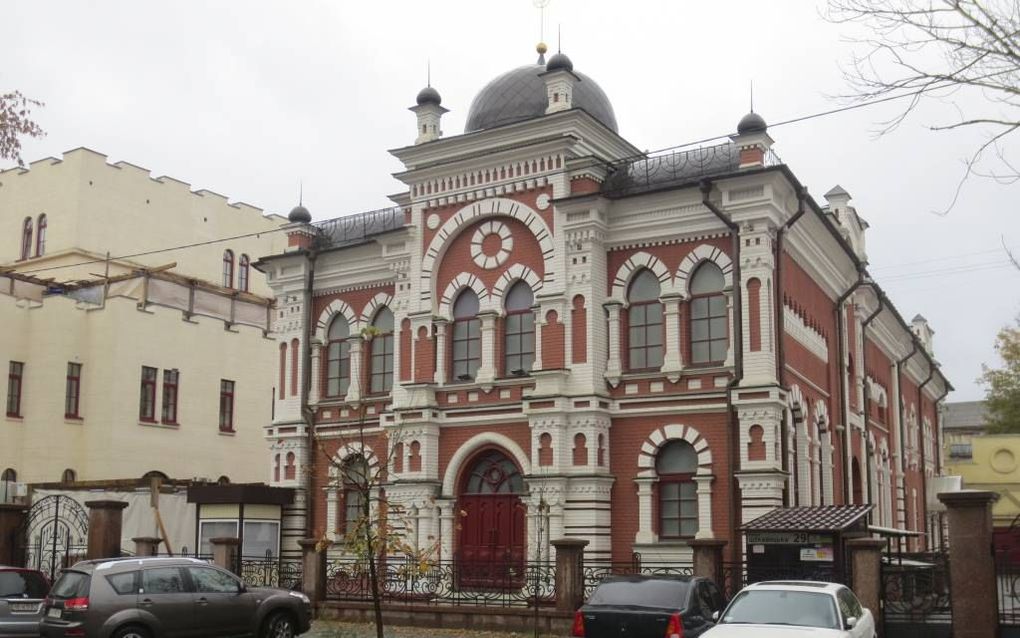 Synagoge in de wijk Podol in de Oekraïense hoofdstad Kiev. beeld Floris Akkerman