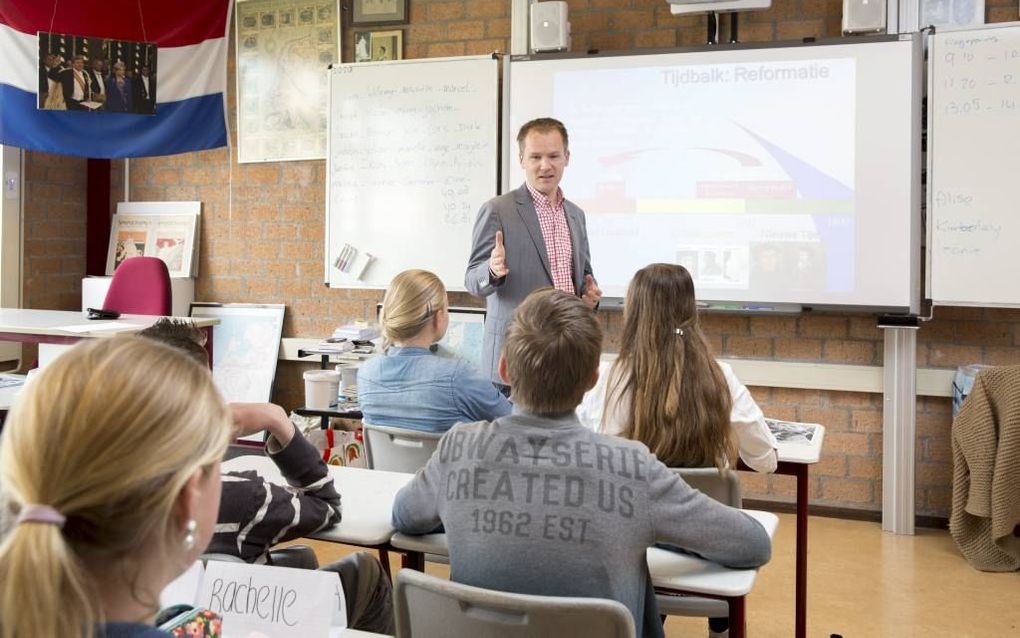 Geschiedenisles over Tachtigjarige oorlog. beeld Sjaak Verboom