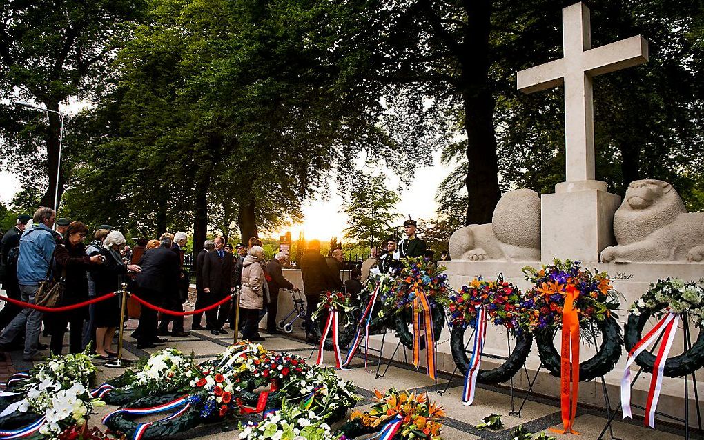 Dodenherdenking op de Grebbeberg in Rhenen. beeld ANP