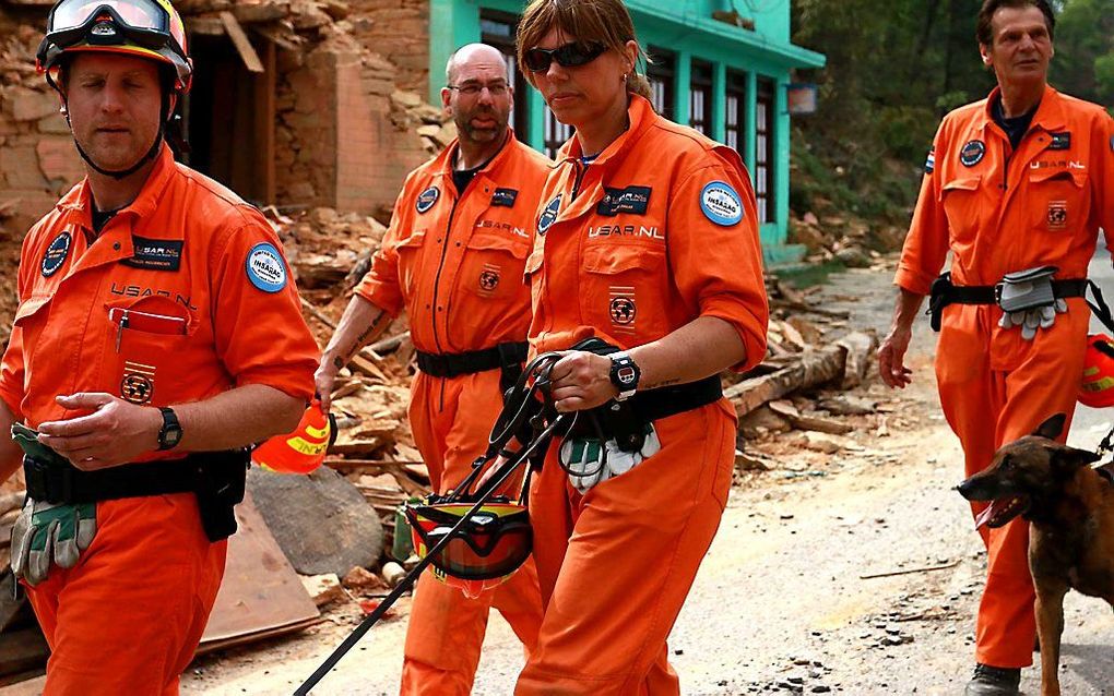 Nederlands team in Nepal. Beeld ANP