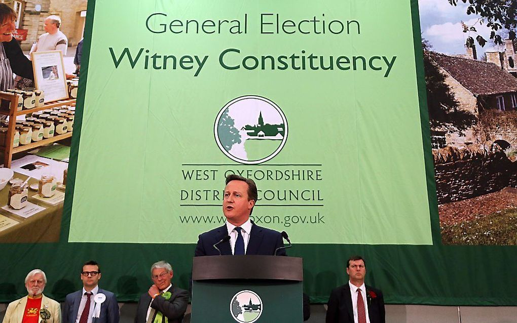 Cameron claimt overwining in zijn eigen kiesdistrict Witney. beeld AFP