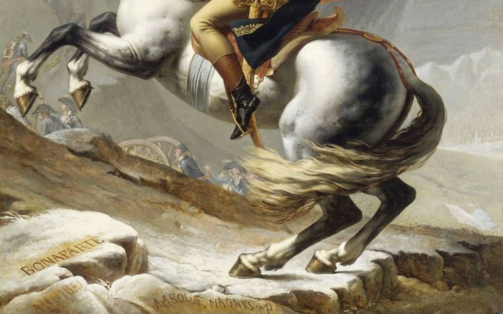 Napoleon, geschilderd door Jacques-Louis David in 1805.           Beeld Wikimedia