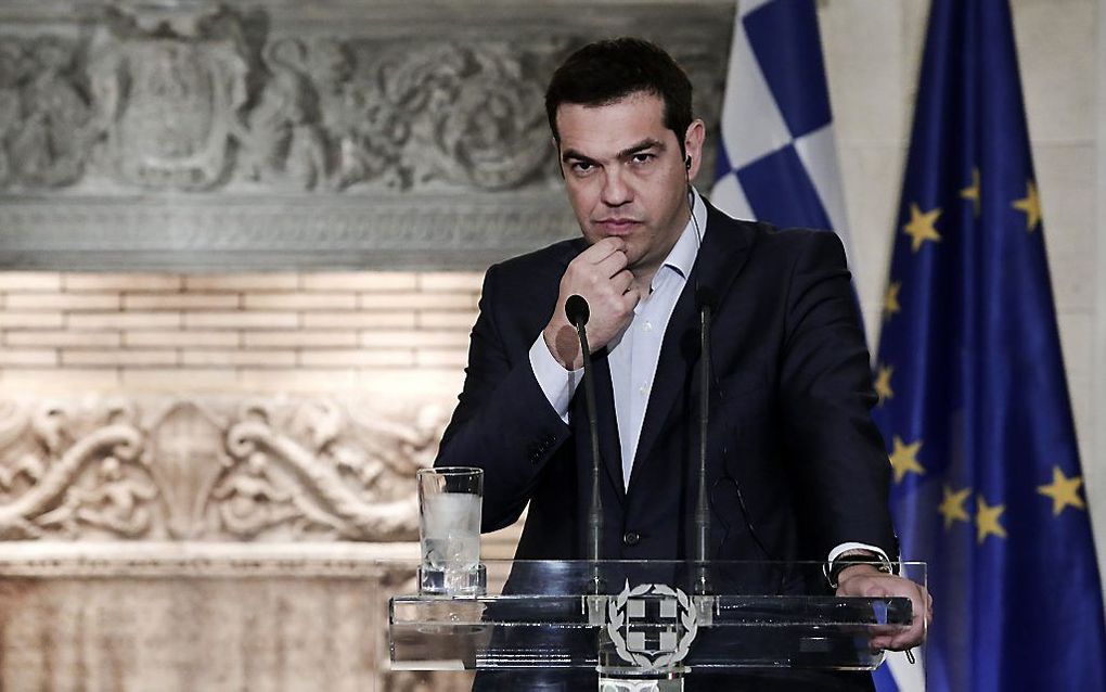 De Griekse premier Tsipras. beeld AFP