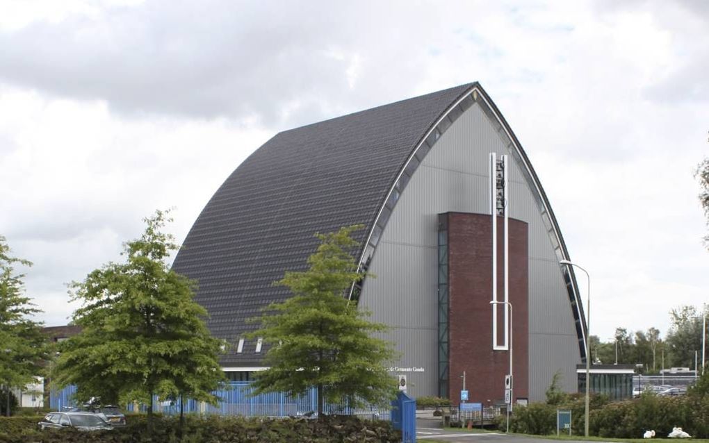 Kerkgebouw van de gereformeerde gemeente te Gouda. Beeld Jaap Sinke
