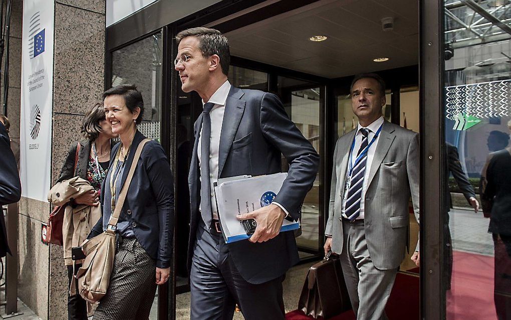 Premier Rutte op de EU-top in Brussel, beeld ANP.