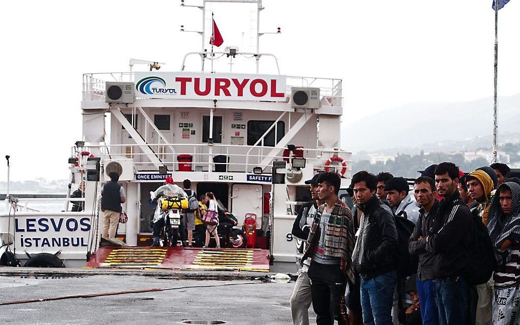 Veerboot tussen Istanbul en het Griekse eiland Lesbos. beeld AFP