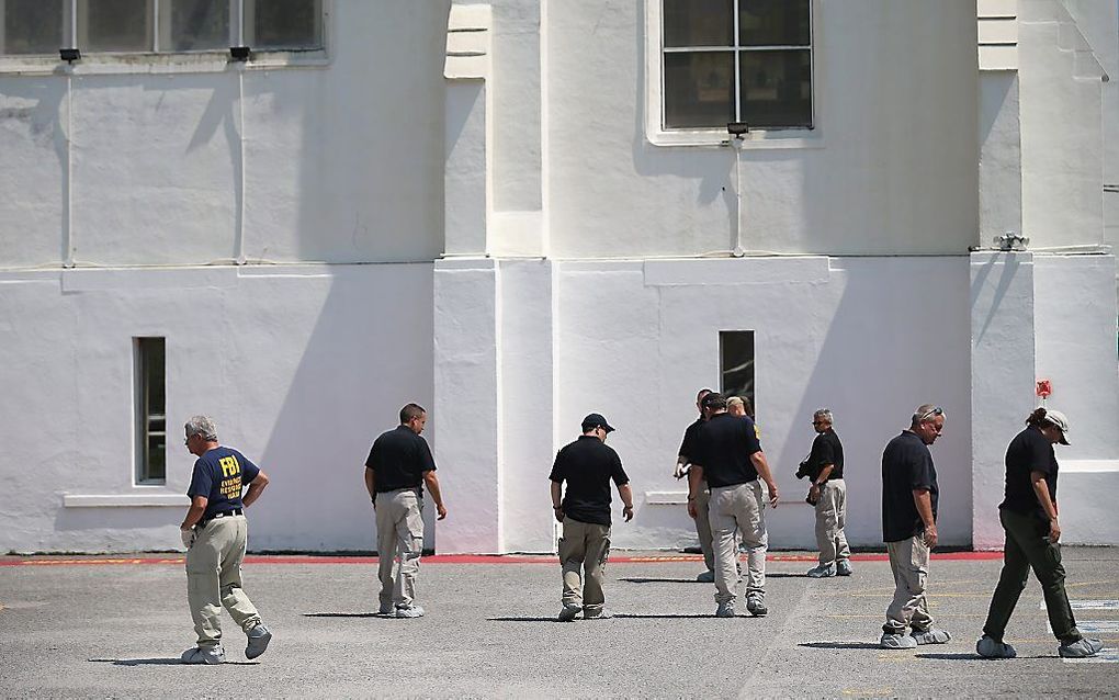 Onderzoek na de schietpartij in de kerk in Charleston. Beeld AFP