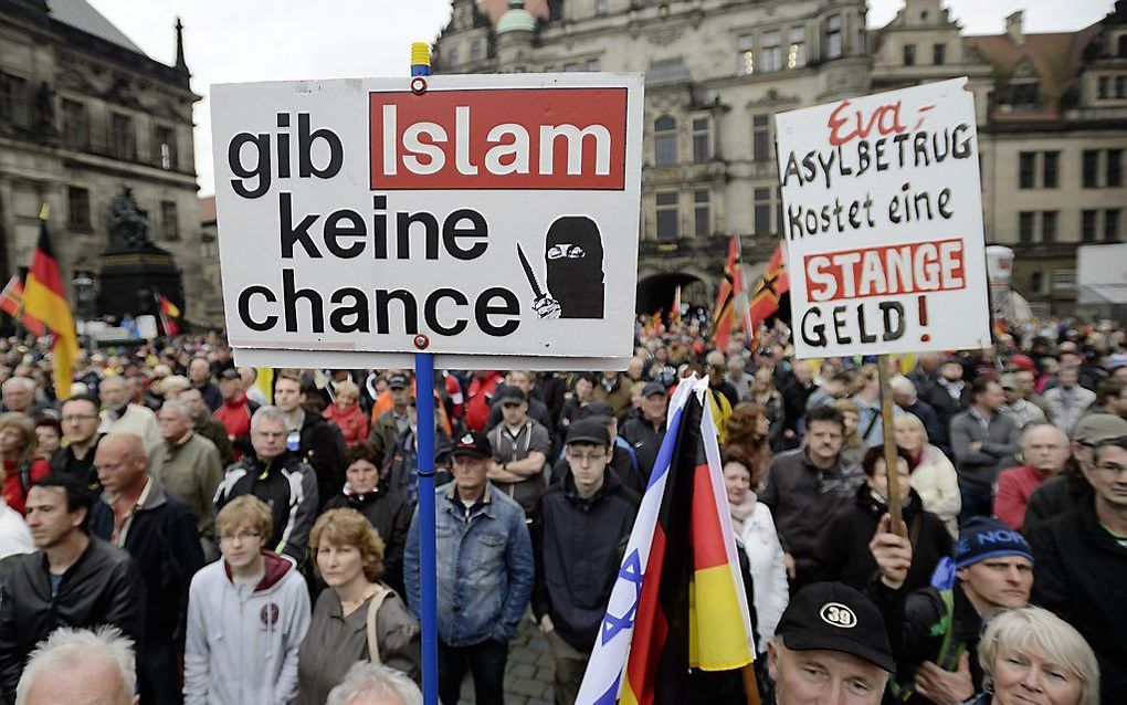 Demonstratie Pegida in Dresden. Beeld AFP