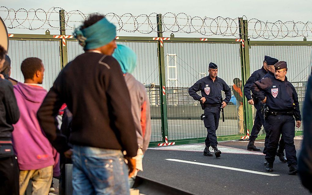 Coquelles, nabij Calais. beeld AFP