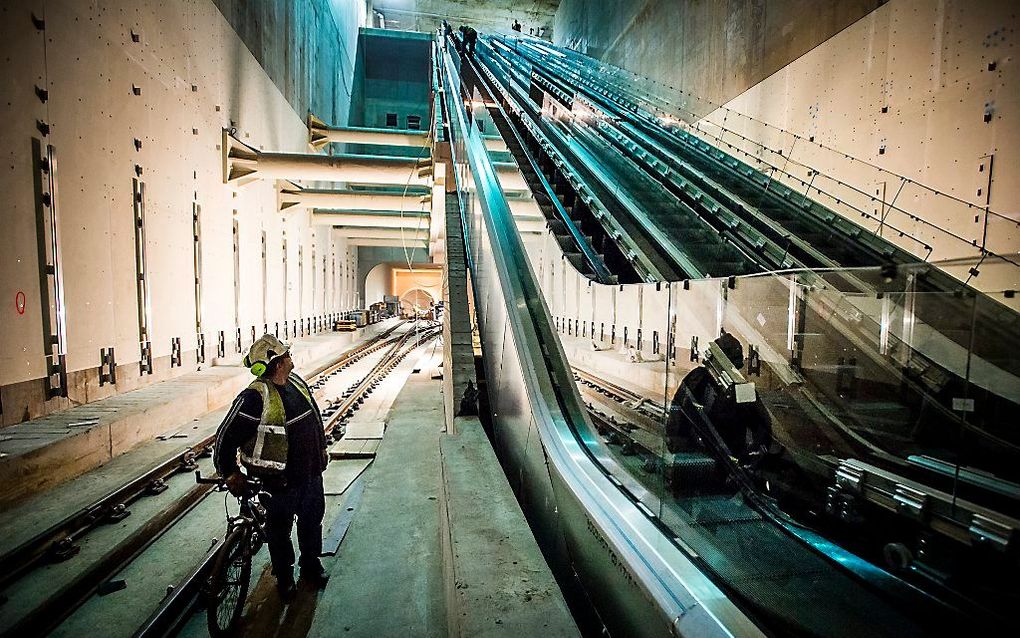 Het nieuwe metrostation Vijzelgracht. Beeld ANP