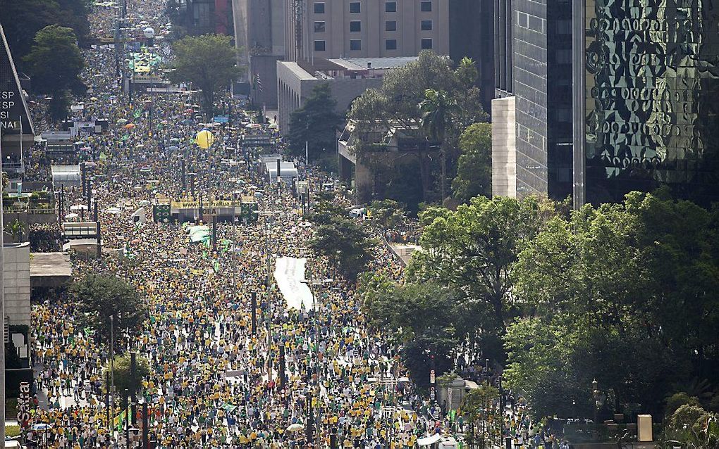 Protesten in Sao Paulo. beeld EPA