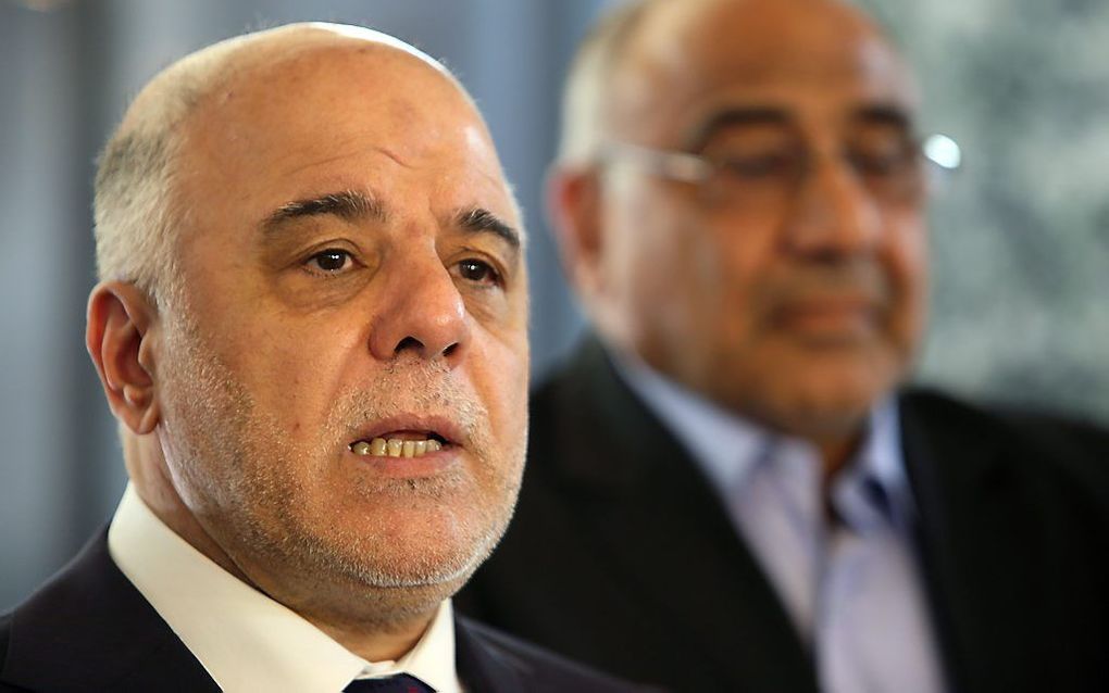 De Iraakse premier al-Abadi kondigde de afgelopen weken enkele vergaande maatregelen aan om de corruptie te bestrijden. beeld AFP