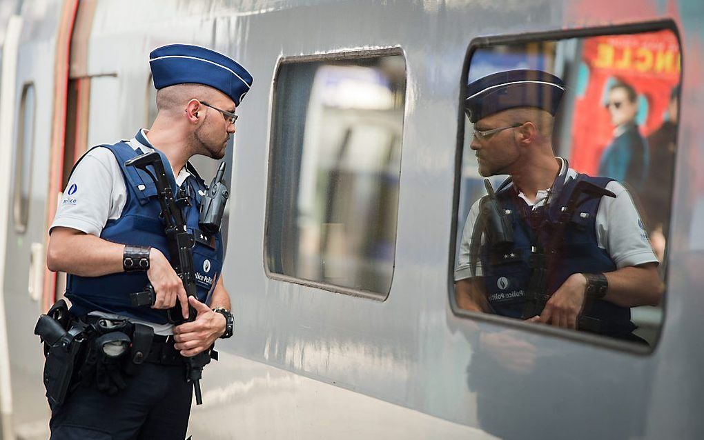 Alertheid op station Midi in Brussel. Beeld EPA