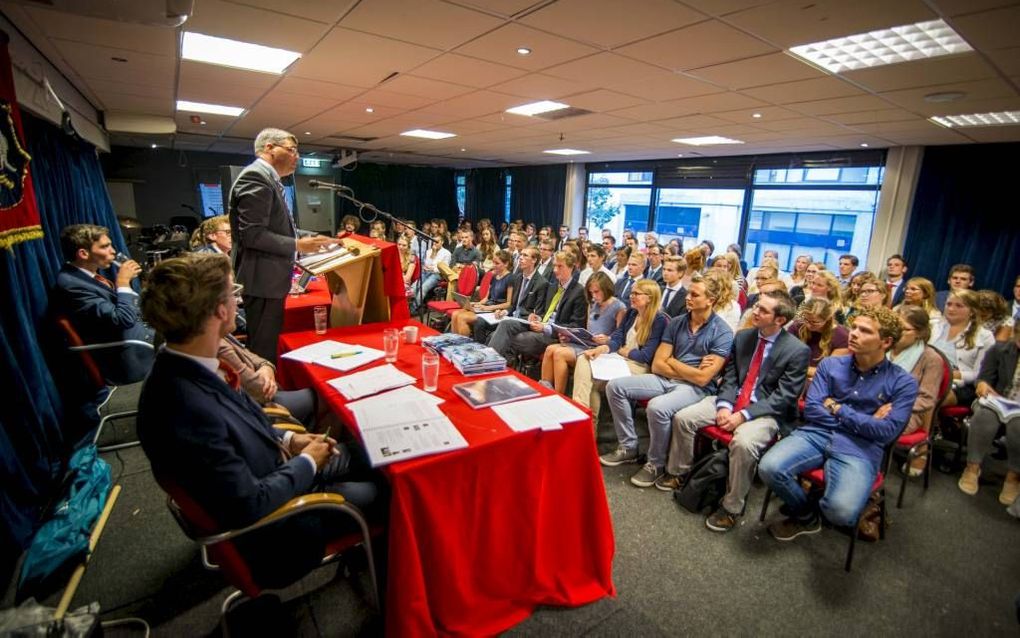 Dr. Kunz hield woensdagavond de zogeheten Ad Fonteslezing voor het C.S.F.R.-dispuut Ichthus te Rotterdam. beeld Cees van der Wal