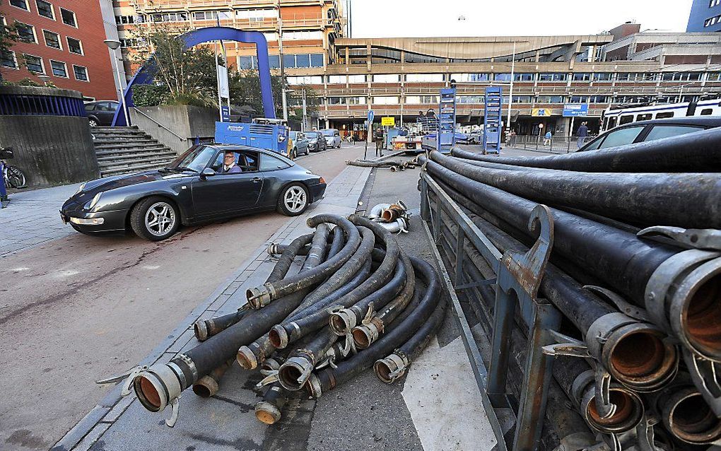 Het VU Medisch Centrum in Amsterdam lijdt tientallen miljoenen euro’s schade als gevolg van de gesprongen waterleiding dinsdag. beeld ANP