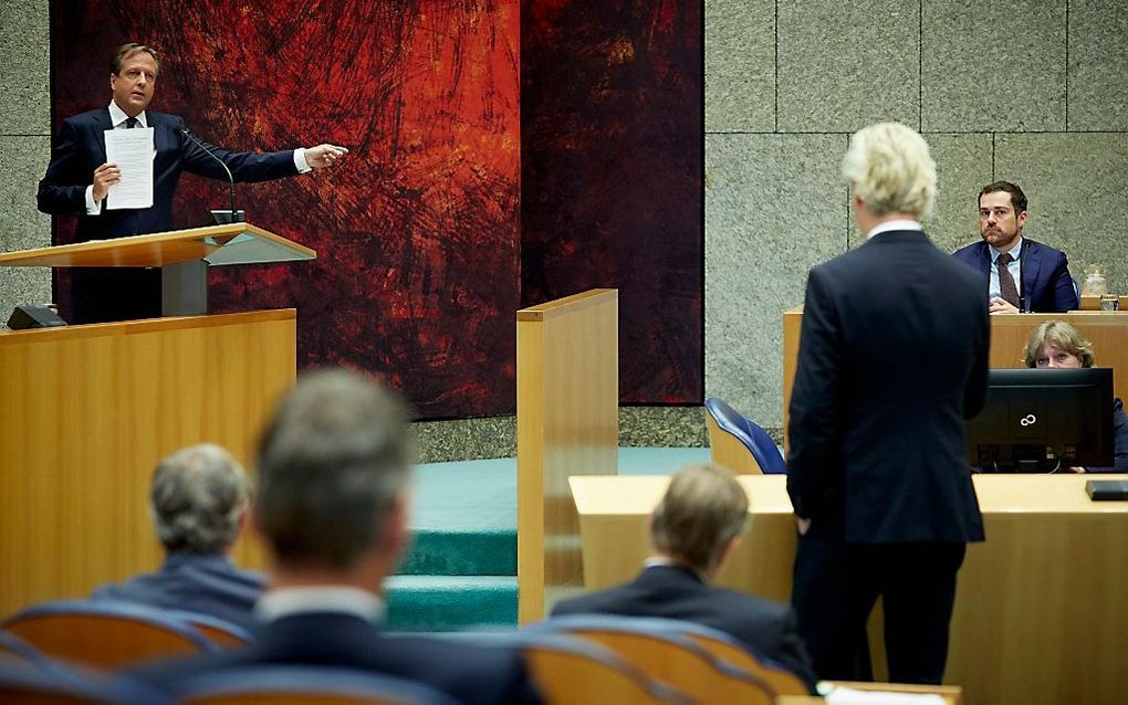 Wilders en Pechtold in debat, donderdag. Beeld ANP