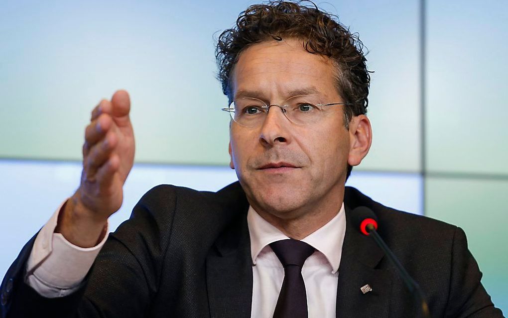 Dijsselbloem zaterdag in Luxemburg. Beeld EPA