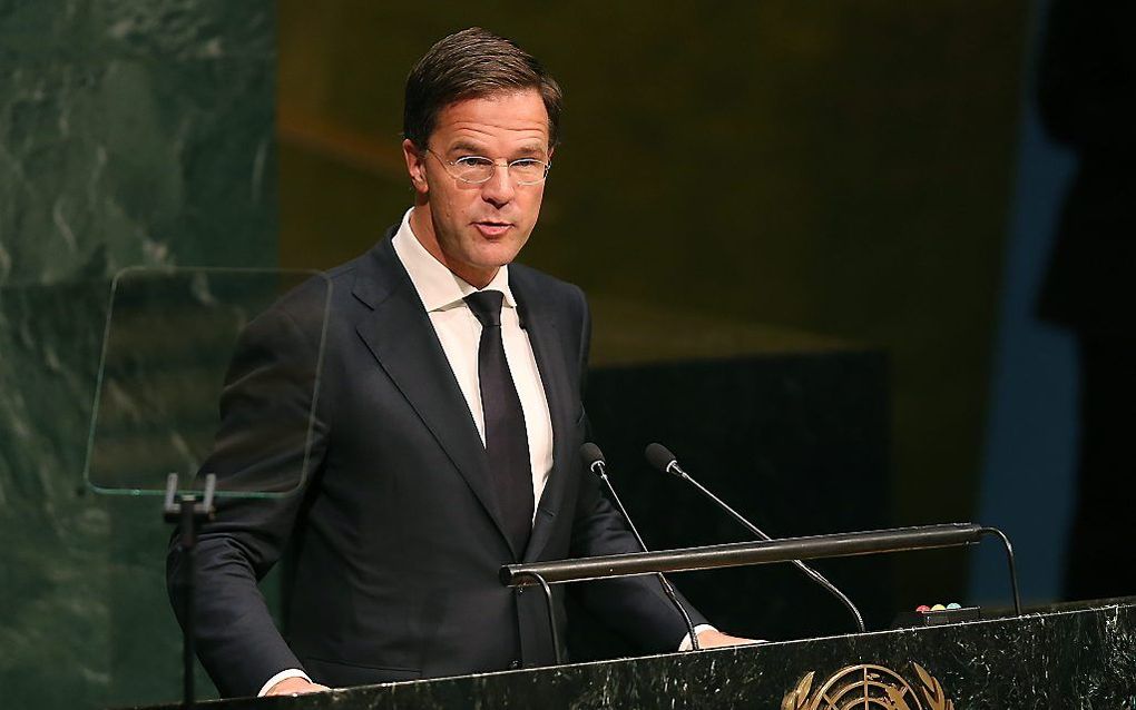 Premier Rutte in New York. beeld EPA