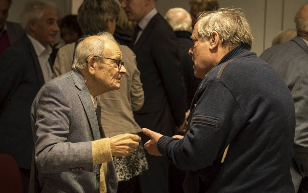 AMSTERDAM. Jules Schelvis (94), de bekendste nog levende overlevende van vernietigingskamp Sobibor, was gisteren ook aanwezig tijdens de tiende herdenking van de opstand in het kamp, 72 jaar geleden.  beeld Niek Stam