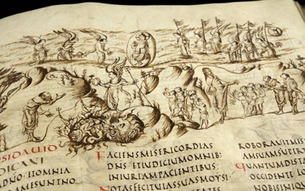 Detail van het Utrechts Psalter. Beeld Universiteit Utrecht