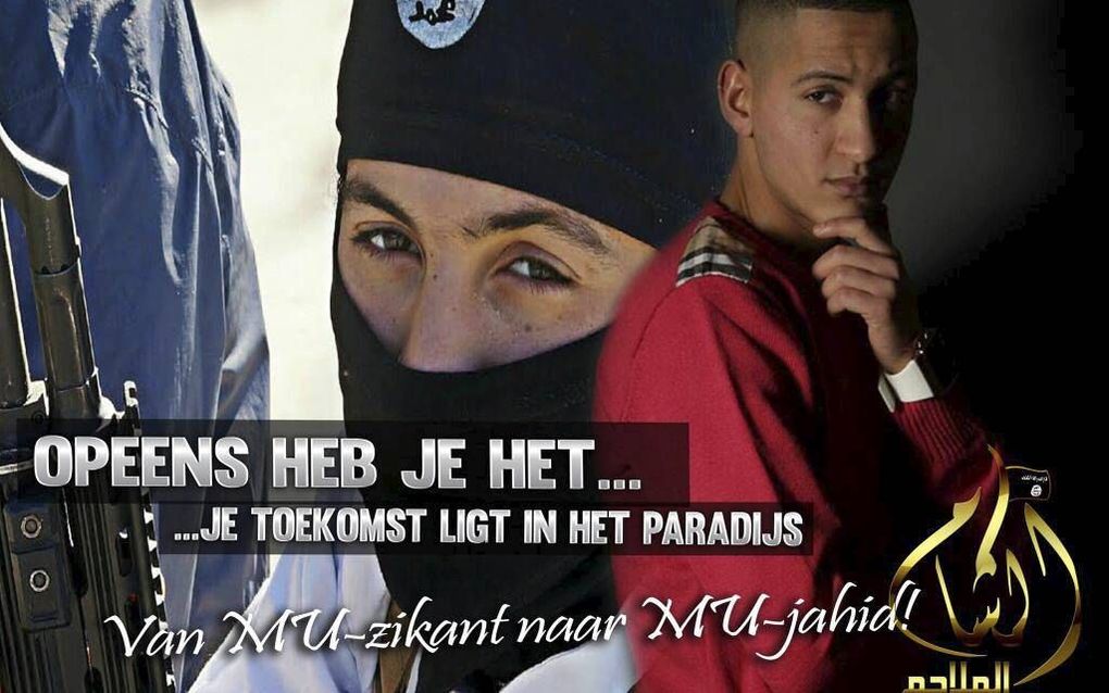 Poster die gebruik werd door Nederlandse jihadisten. beeld RD