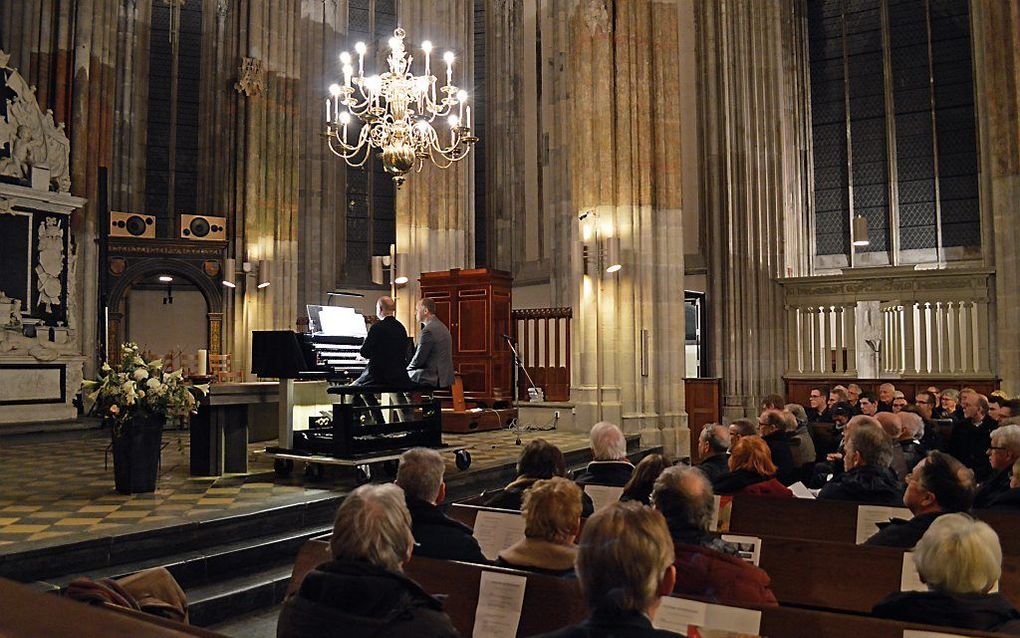 Presentatie van het Hauptwerkorgel in de Utrechtse Domkerk door Jan Hage op 2 februari 2018. beeld Tim Vroom