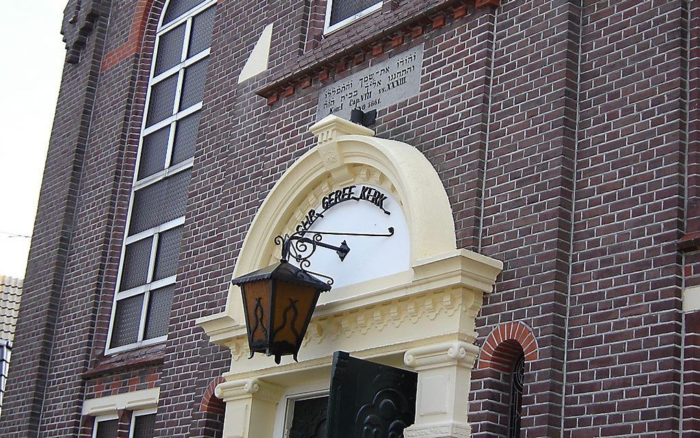 De voormalige synagoge aan de Groningerstraat 14 in Assen, nu een christelijke gereformeerde kerk. beeld RD