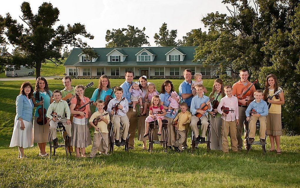 In grote gezinnen is minder kans op kanker. Foto: de Amerikaanse familie Duggar. beeld Scott Enlow