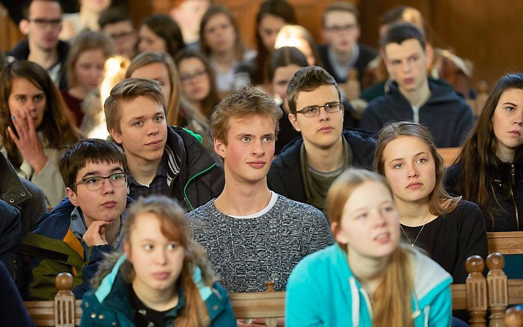 Scholierensymposium van Refo500 in de Sint Joriskerk in Amersfoort. beeld Jaco Klamer